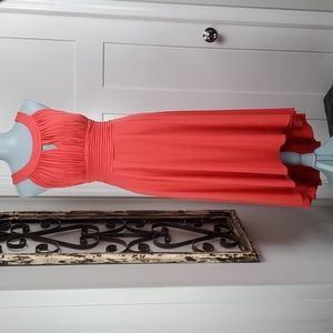 Sangria Coral Colored, High Low Dress, Size 14
